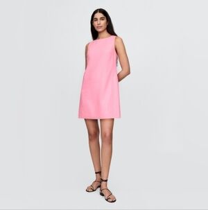 GAP Linen-Blend Mini Shift Dress Misty Rose Pink NWT
